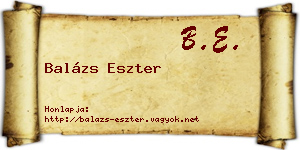 Balázs Eszter névjegykártya